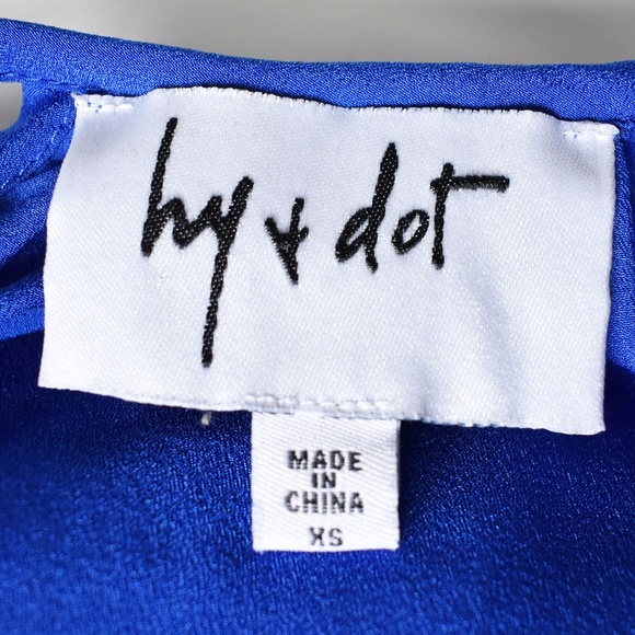 My & Dot Key Hole Cutout Royal Blue Blouse sz XS - Picture 3 of 3